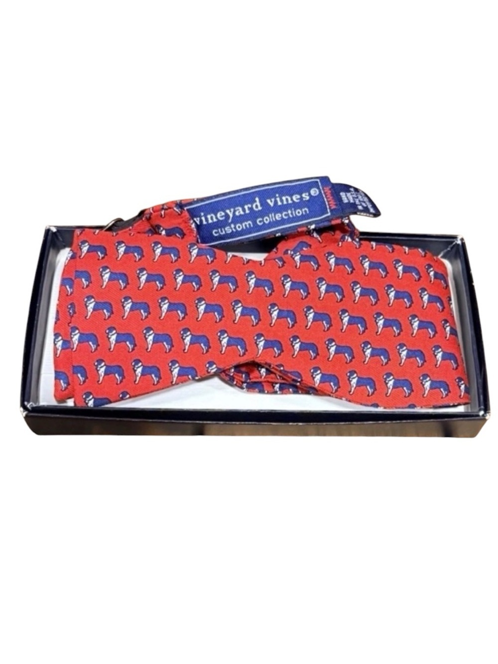 Vineyard Vines Silk Bow Tie Bernese Mountain Dog Novelty NWT Gift Box